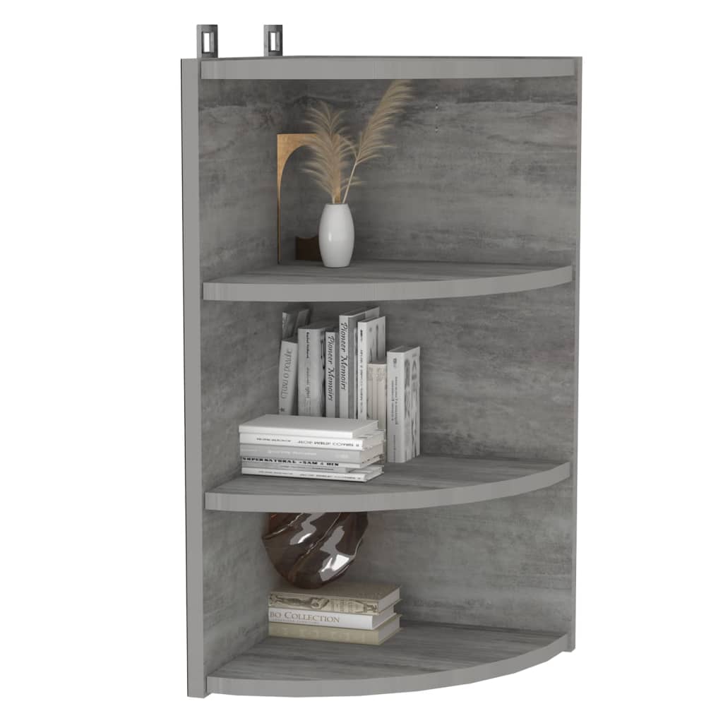 

vidaXL Hoekwandschap 30x31,5x60 cm spaanplaat betongrijs