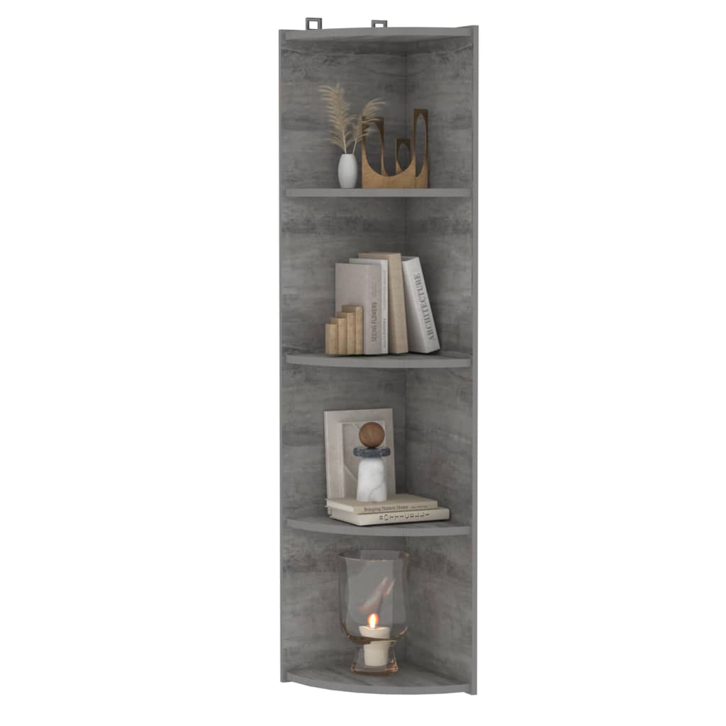 

vidaXL Hoekkast staand 40x41,5x180 cm spaanplaat betongrijs