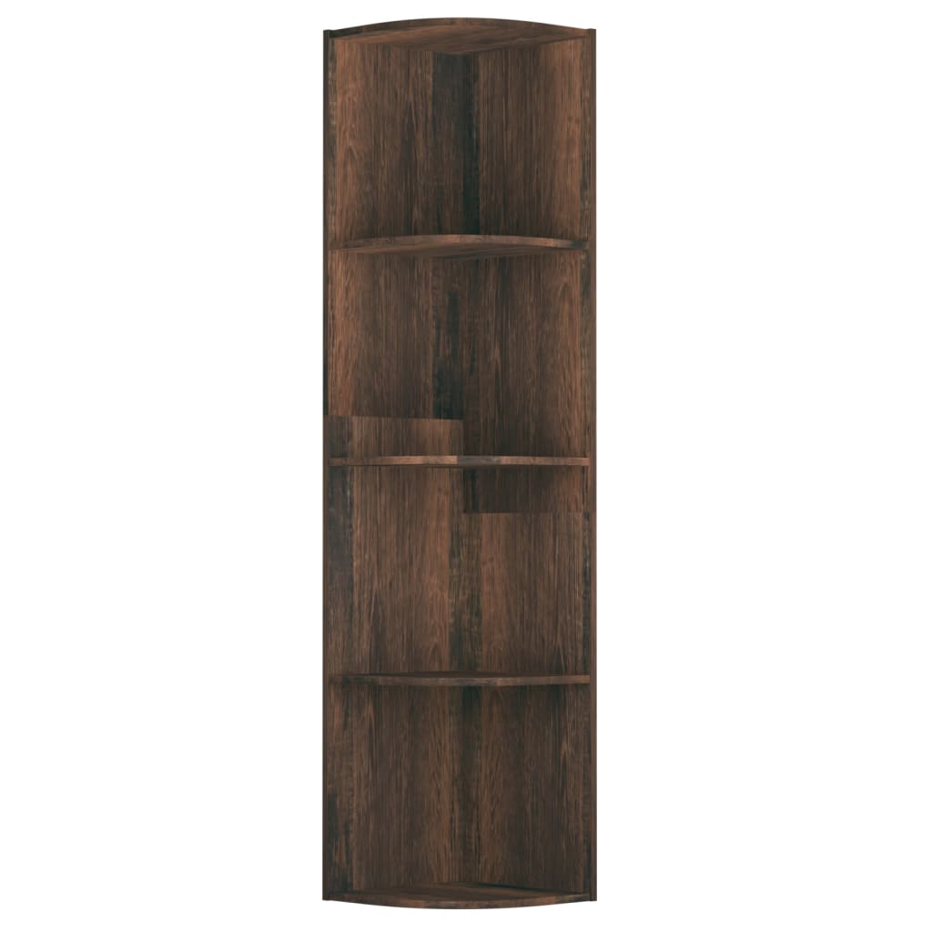 vidaXL Standing Corner Shelf Smoked Oak 40x41.5x180 cm Engineered Wood