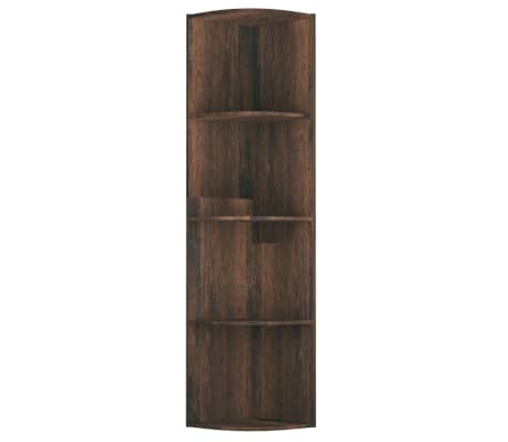 vidaXL Standing Corner Shelf Smoked Oak 40x41.5x180 cm Engineered Wood