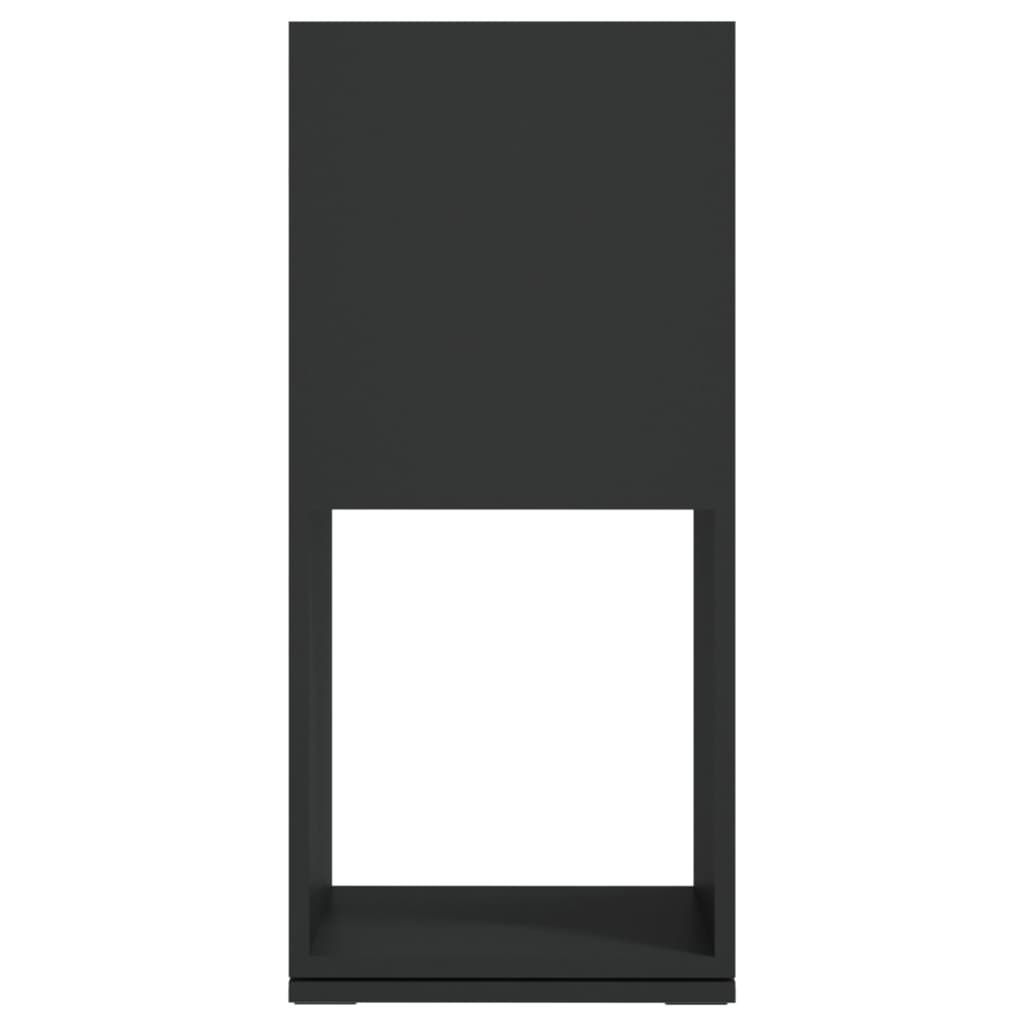 Fekete forgácslap forgószekrény 34,5 x 34,5 x 147,5 cm 