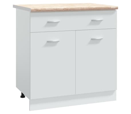 vidaXL køkkenbordplade 80x60x2,8 cm spånplade marmortekstur beige