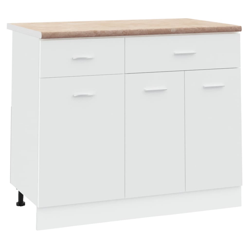 vidaXL køkkenbordplade 100x60x2,8 cm spånplade marmortekstur beige