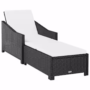 vidaXL lamamistool kreemjasvalge padjaga, pol&uuml;rotang, must