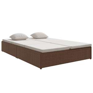 vidaXL lamamistool patjadega, pol&uuml;rotang, pruun