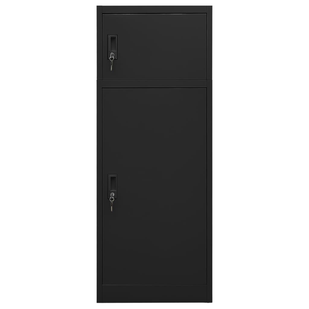 vidaXL fekete acél nyeregszekrény 53 x 53 x 140 cm