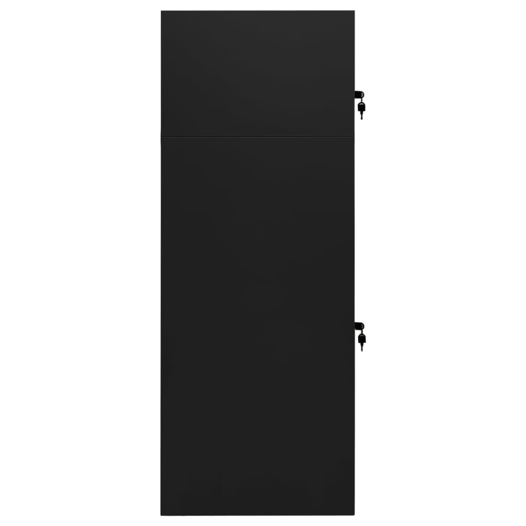Fekete acél nyeregszekrény 53 x 53 x 140 cm 