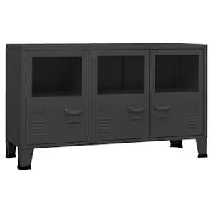 vidaXL puhvetkapp, must, 105x35x62 cm, metall ja klaas