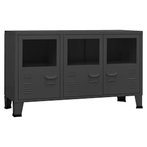 vidaXL puhvetkapp, antratsiit, 105x35x62 cm, metall ja klaas