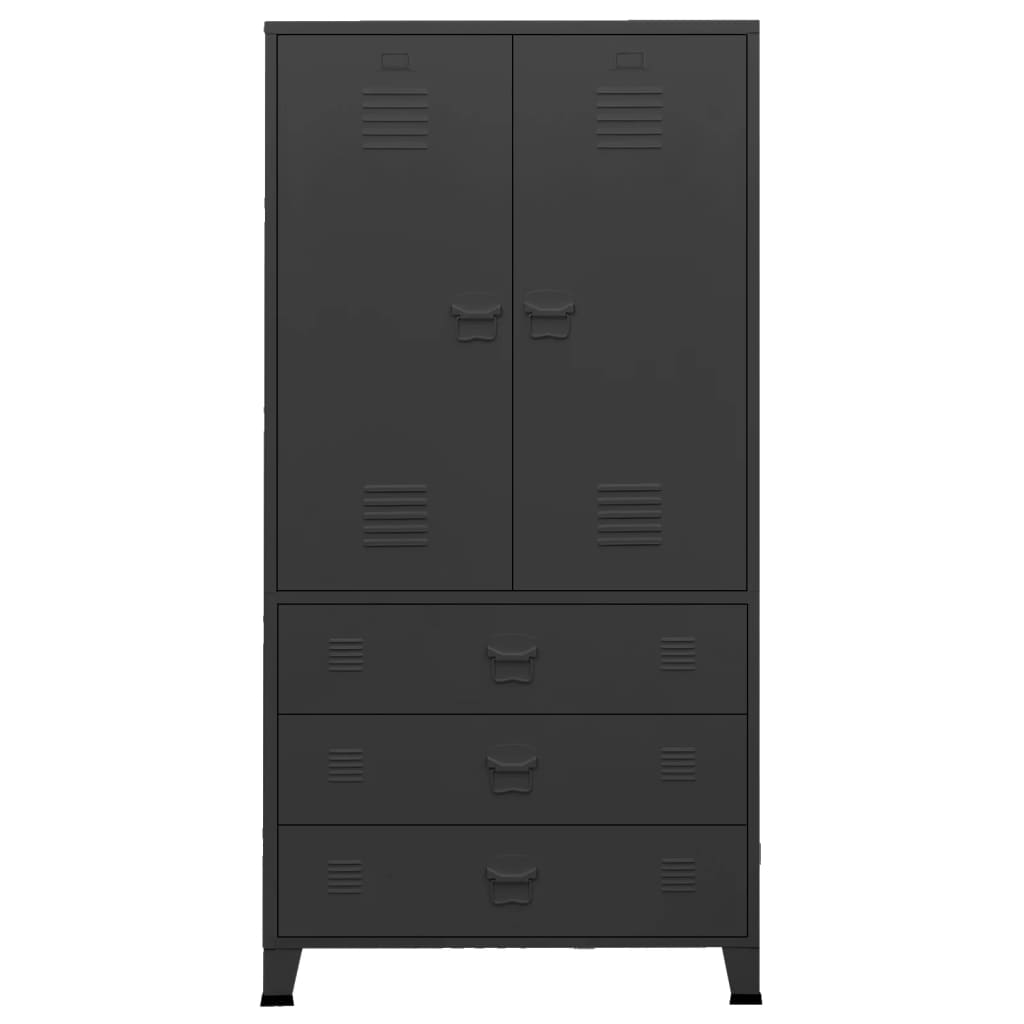 

vidaXL Kledingkast industrieel 90x50x180 cm metaal zwart