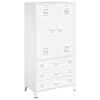 vidaXL garderoob, valge, 90 x 50 x 180 cm, metall