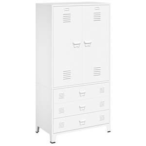 vidaXL garderoob, valge, 90 x 50 x 180 cm, metall