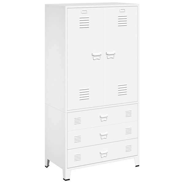 vidaXL garderoob, valge, 90 x 50 x 180 cm, metall