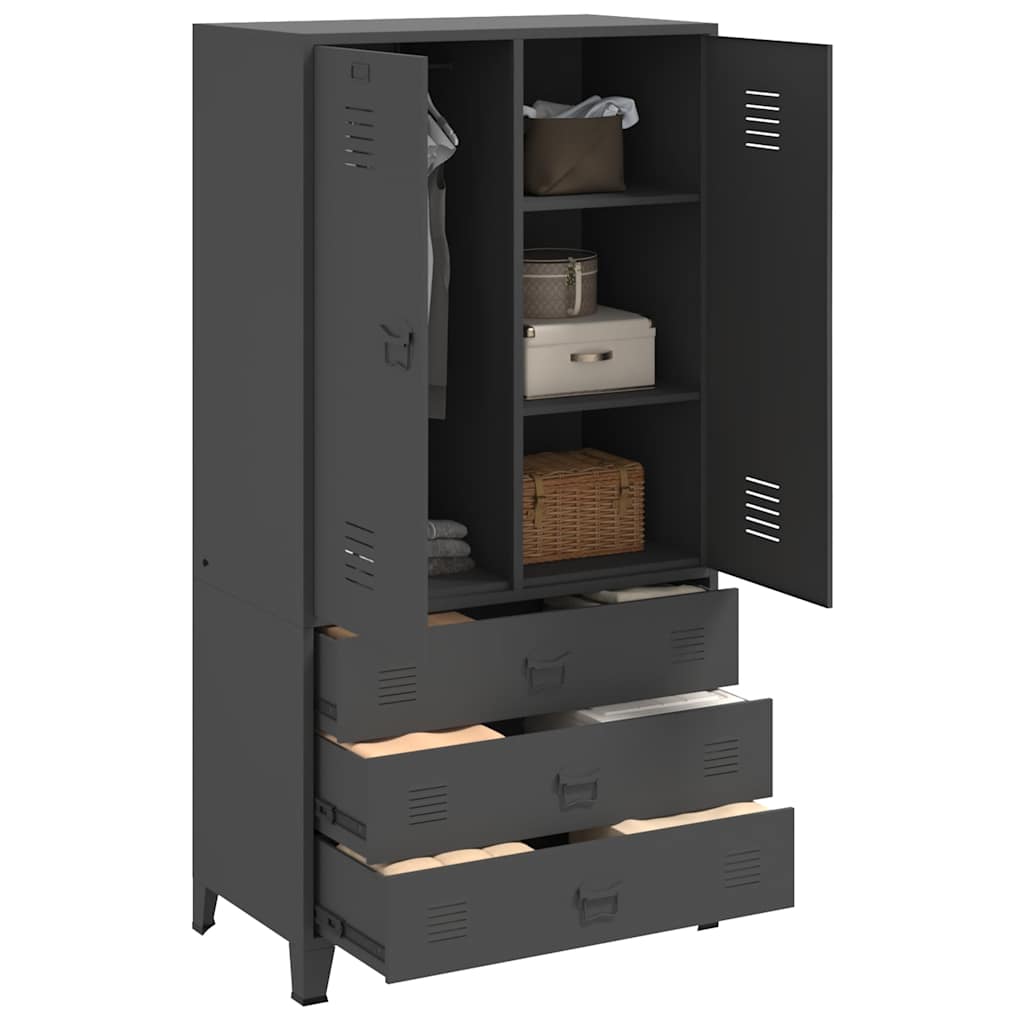 Thumbnail - vidaXL Industrial Kleiderschrank Anthrazit 90x50x180 cm Metall