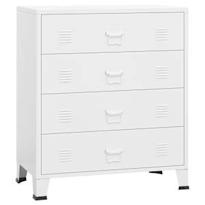 vidaXL industriaalne kummut, valge, 78x40x93 cm, metall