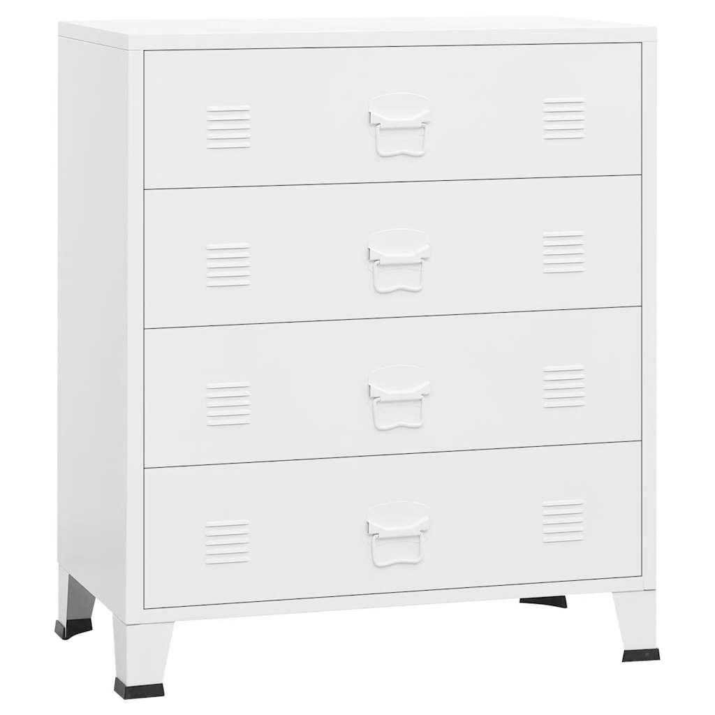 

vidaXL Industrial Drawer Cabinet White 30.7"x15.7"x36.6" Metal