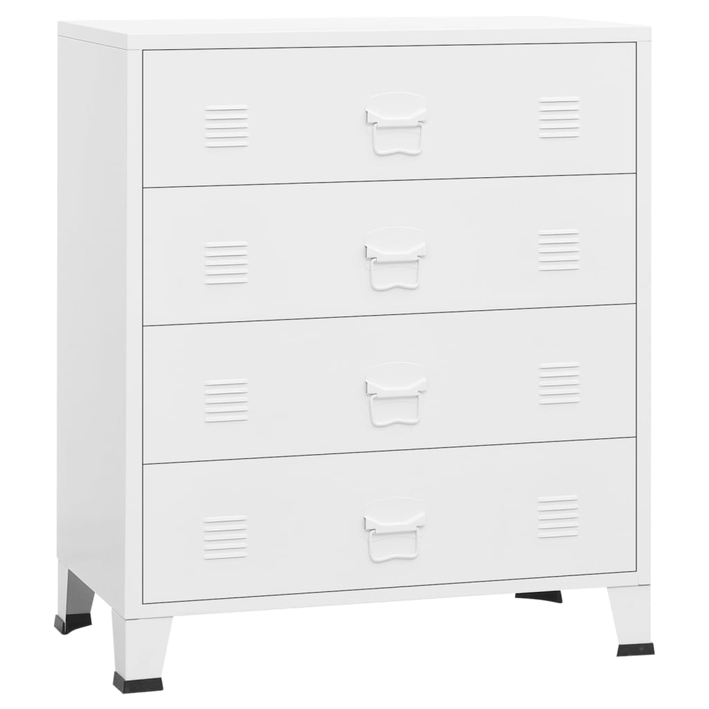 Image of vidaXL Industrial Drawer Cabinet White 78x40x93 cm Metal