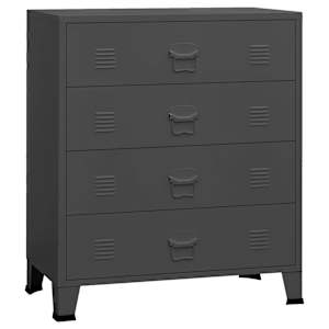 vidaXL industriaalne kummut, antratsiit, 78x40x93 cm, metall