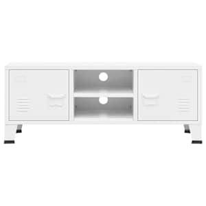 Industriální TV skříňka bílá 105 x 35 x 42 cm kov - obrázek 3