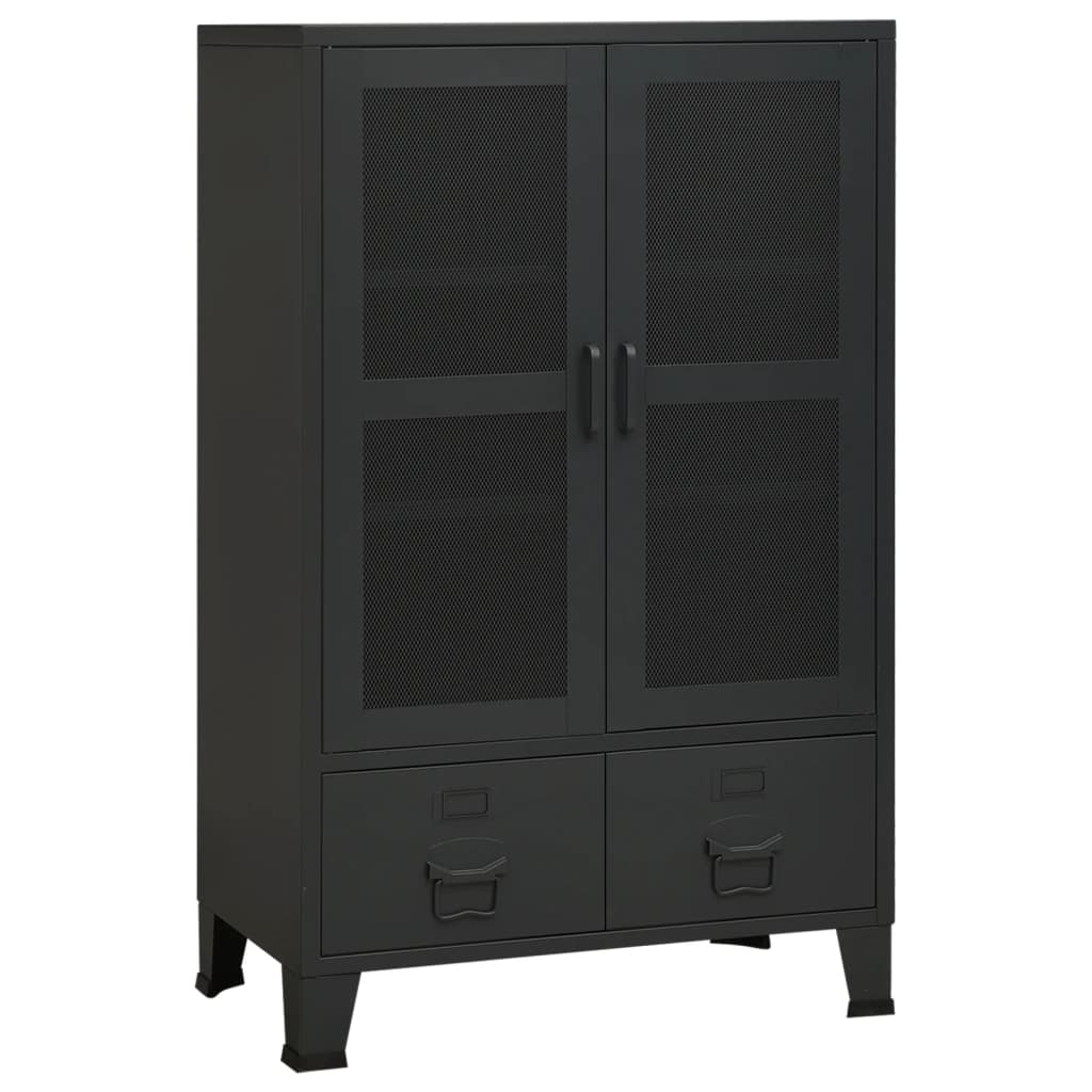 Image of vidaXL Industrial Storage Chest Black Metal