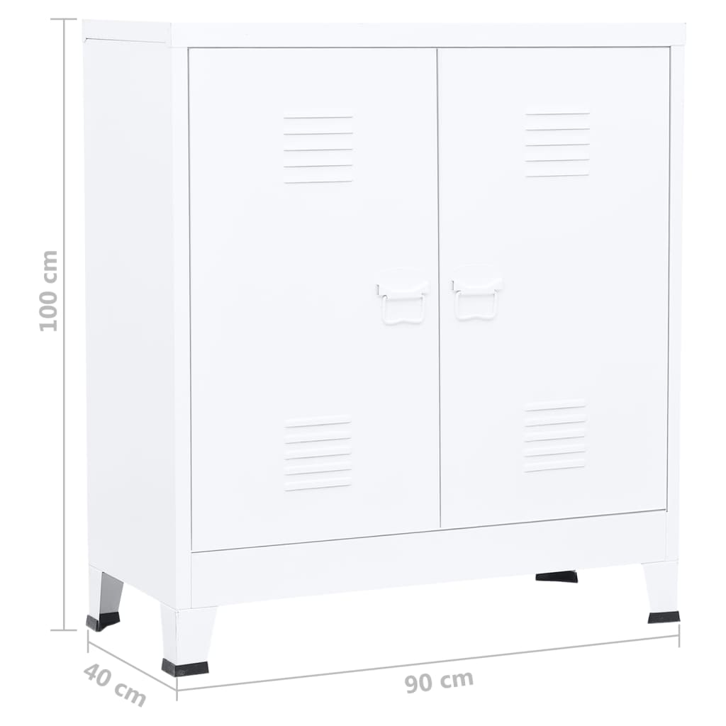 Fehér acél ipari irattartó szekrény 90 x 40 x 100 cm 