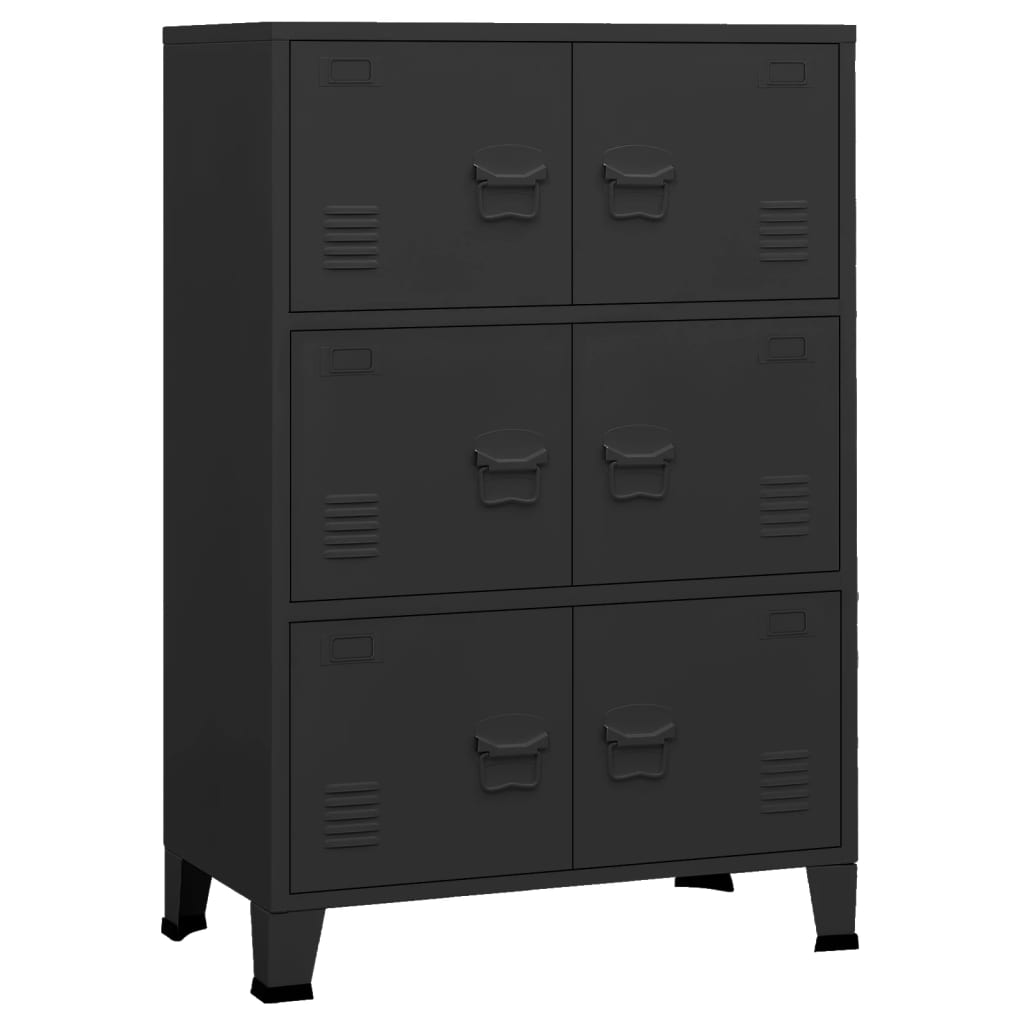 Image of vidaXL Industrial Storage Chest Black 75x40x115 cm Metal