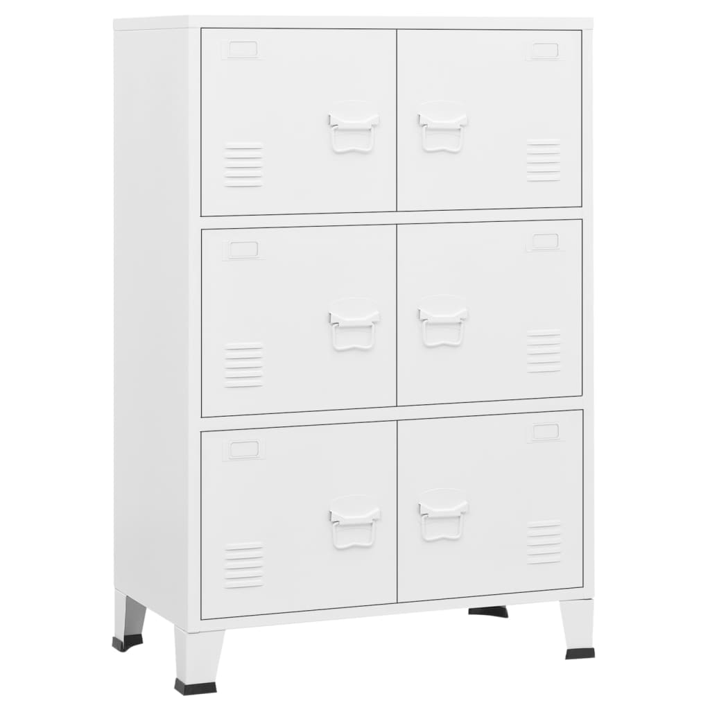 Image of vidaXL Industrial Storage Chest White 75x40x115 cm Metal