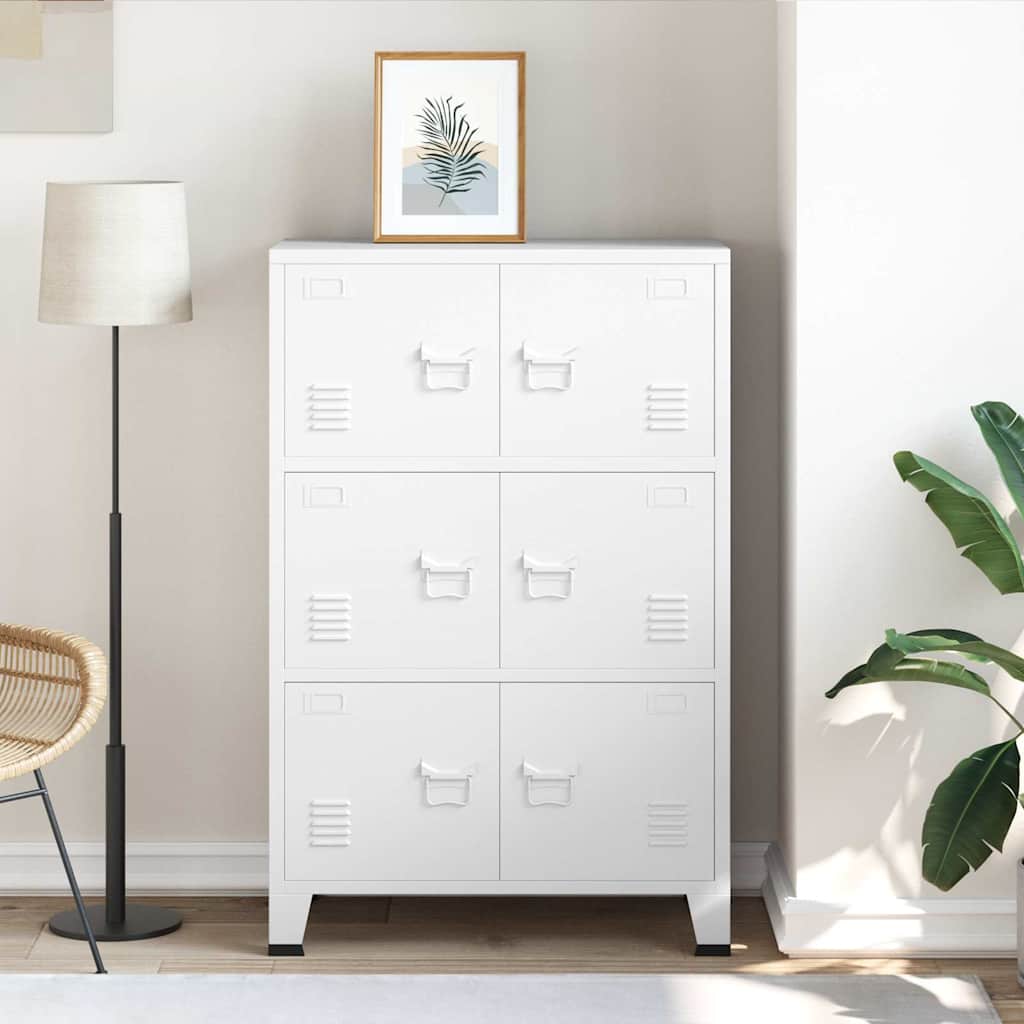 Thumbnail - vidaXL Lagerschrank Industrial Weiß 75x40x115 cm Metall