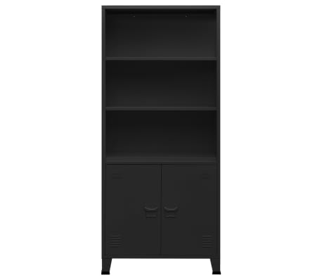 vidaXL Lentyna knygoms, juoda, 80x32x180cm, plienas