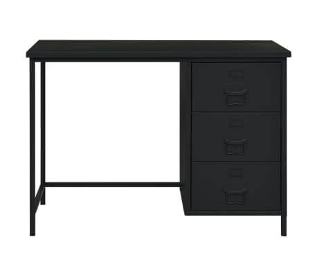 vidaXL Bureau industriel avec tiroirs Noir 105x52x75 cm Acier