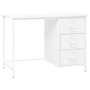 vidaXL industriaalne sahtlitega valge 105x52x75 cm teras