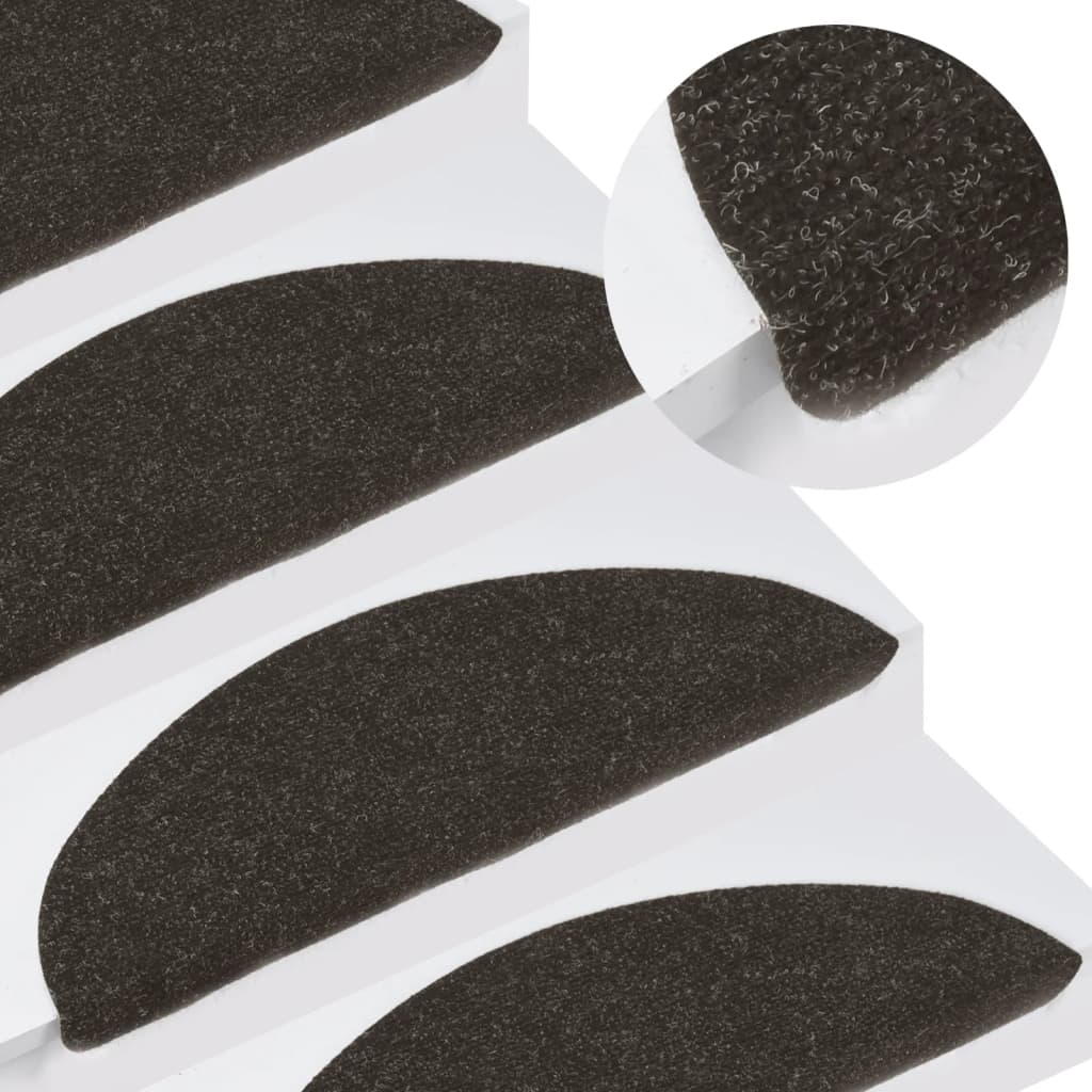Lipnūs laiptų kilimėliai, 15vnt., juodos spalvos, 56x20cm | Stepinfit.lt