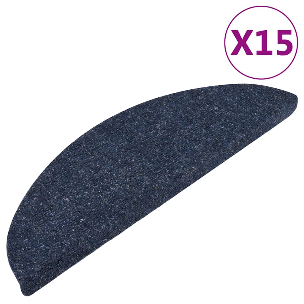 vidaXL Samolepicí nášlapy na schody 15 ks 56x17x3 cm modré
