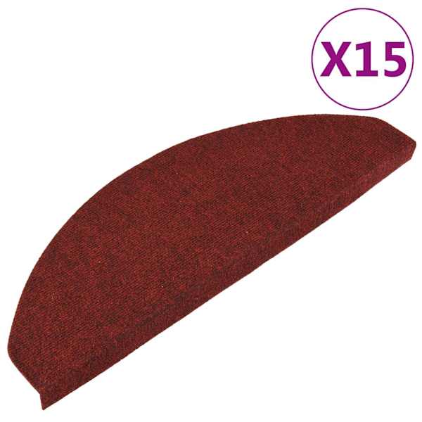 vidaXL isekleepuv trepivaip, 15 tk, 65x22,5x3,5 cm, punane
