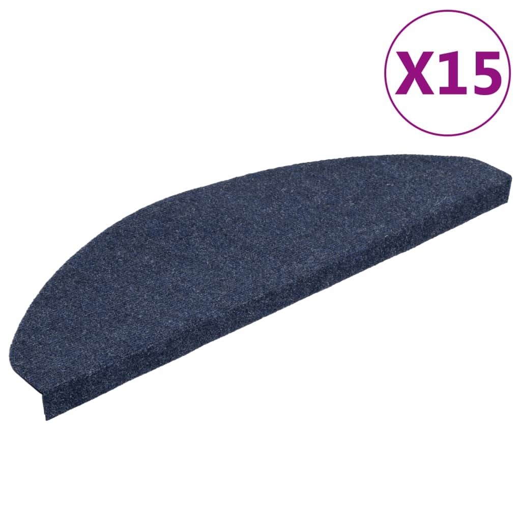 vidaXL Samolepicí nášlapy na schody 15 ks 65x22,5x3,5 cm modré