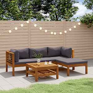 Vrtna sedežna garnitura 5-delna z blazinami trden akacijev les