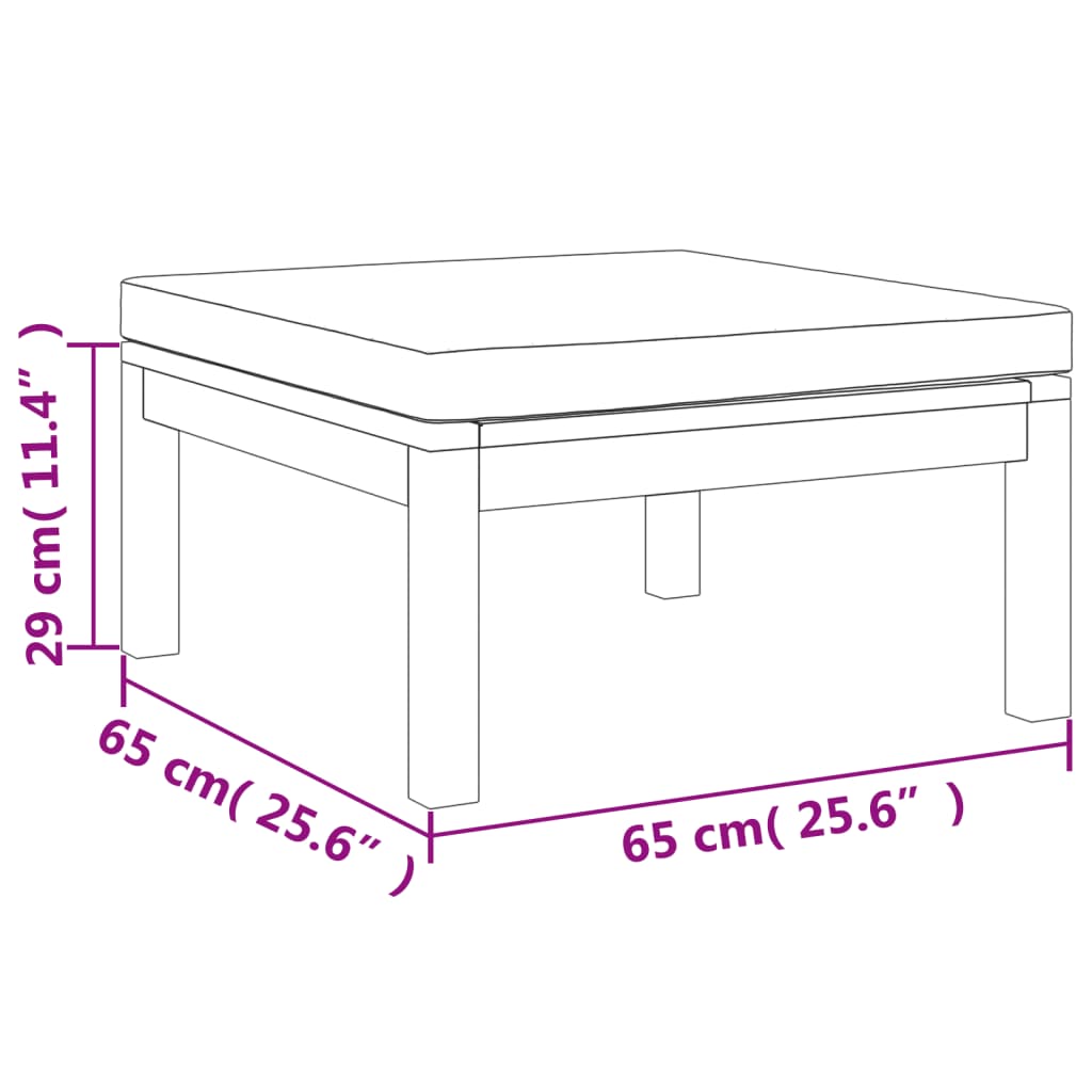 Set mobilier grădină cu perne crem, 4 piese, lemn masiv acacia