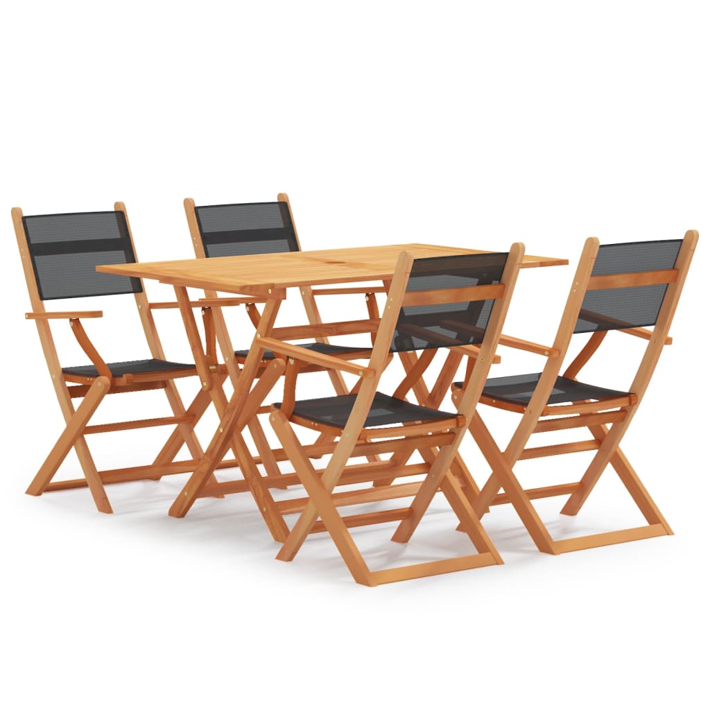 vidaXL Outdoor Bistro Set 3 Piece Solid Eucalyptus Wood Garden Table Chairs 