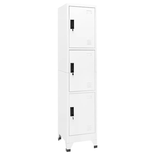 vidaXL lukustatav hoiukapp, valge, 38 x 45 x 180 cm, teras