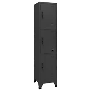 Omara s ključavnico antracitna 38x45x180 cm jeklo