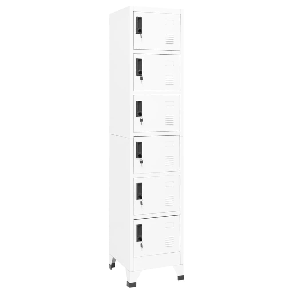 Image of vidaXL Locker Cabinet White 38x40x180 cm Steel