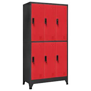 vidaXL lukustatav hoiukapp, antratsiit, punane, 90x45x180 cm, teras