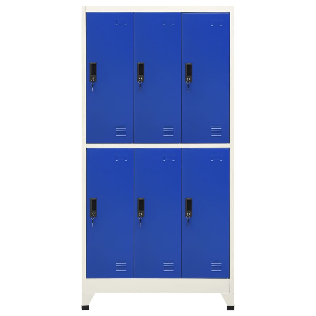 imagem de vidaXL Cacifo aço 90x45x180 cm cinzento e azul3