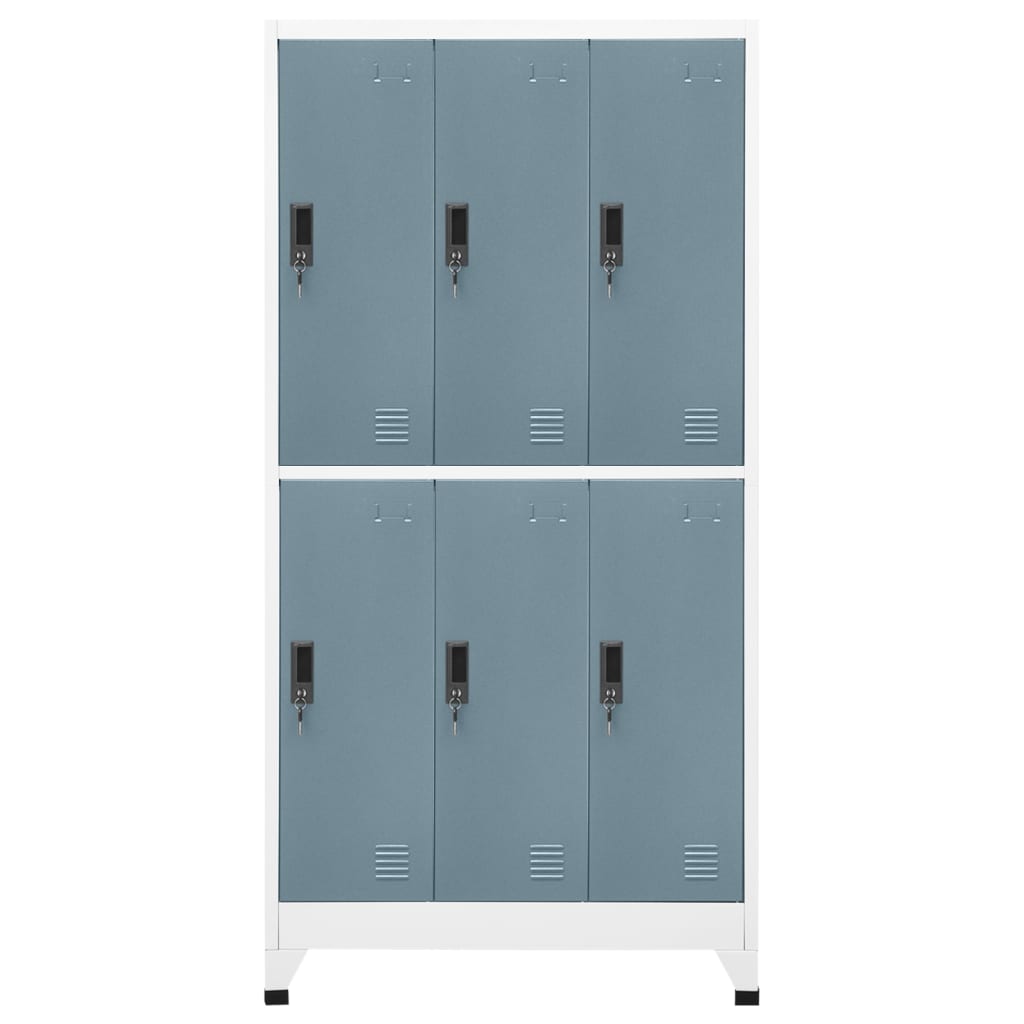 

vidaXL Lockerkast 90x45x180 cm staal lichtgrijs en donkergrijs