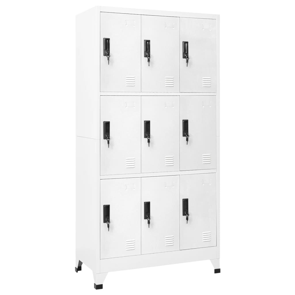 imagem de vidaXL Cacifo aço 90x45x180 cm branco1