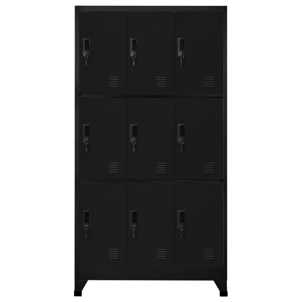 

vidaXL Lockerkast 90x45x180 cm staal zwart