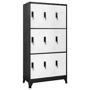 vidaXL lukustatav hoiukapp, antratsiit, valge, 90x45x180 cm, teras