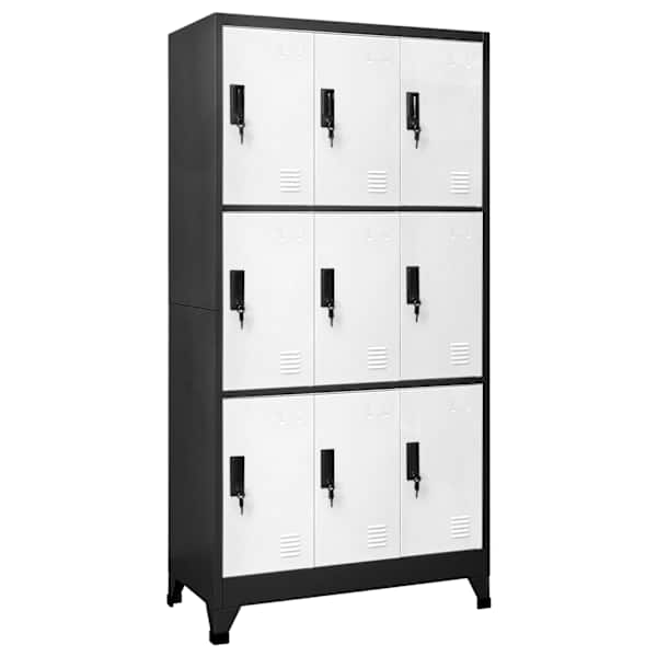 vidaXL lukustatav hoiukapp, antratsiit, valge, 90x45x180 cm, teras