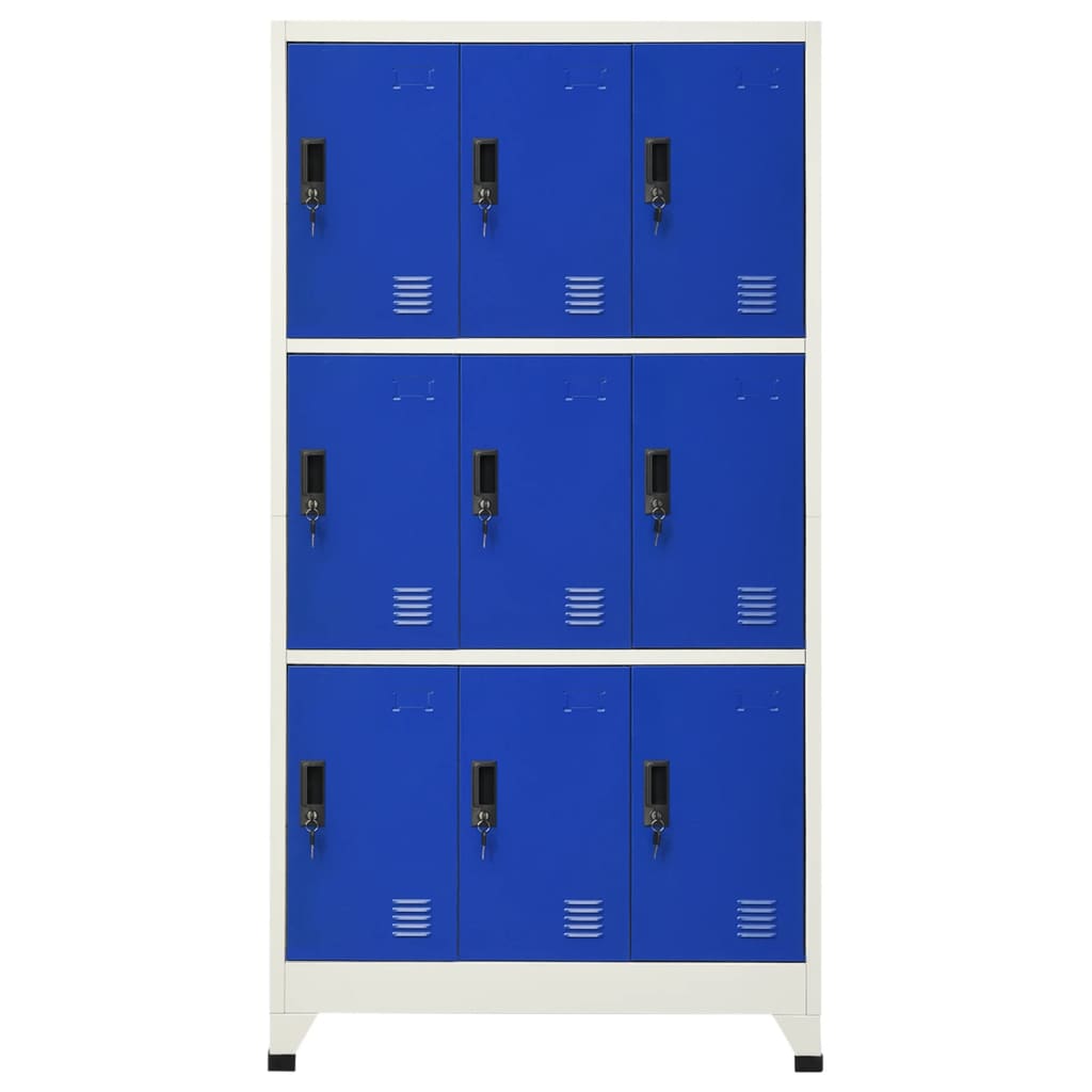 vidaXL Lockerkast 90x45x180 cm staal grijs en blauw