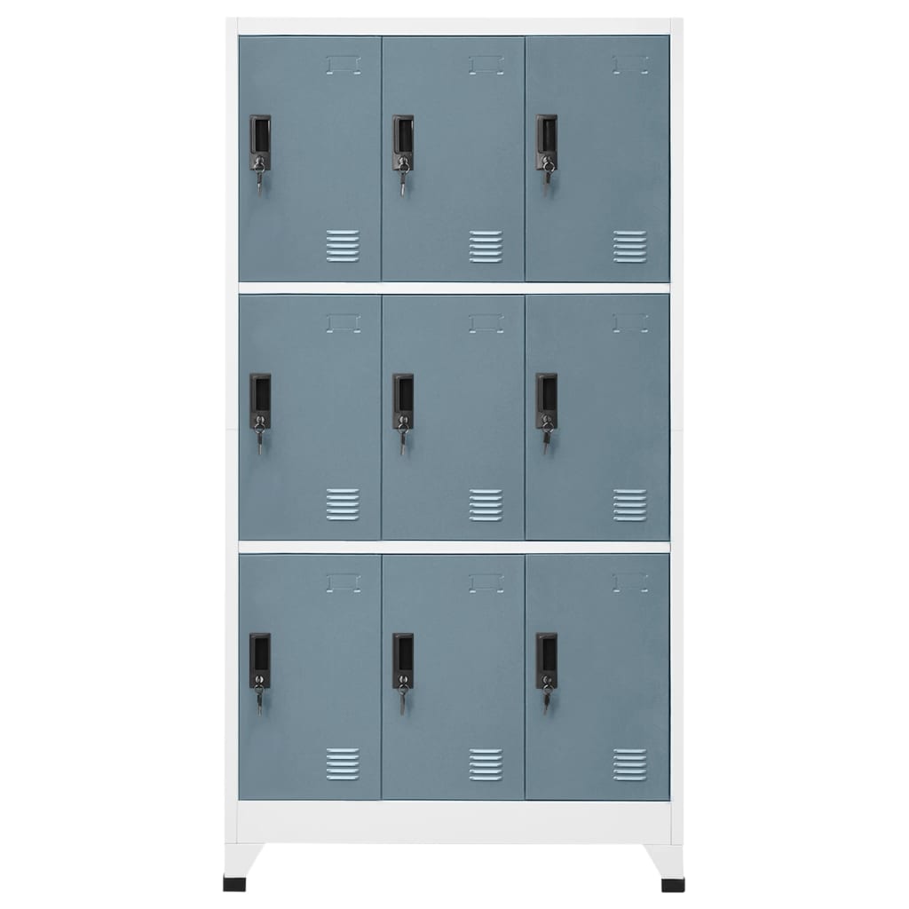 

vidaXL Lockerkast 90x45x180 cm staal lichtgrijs en donkergrijs